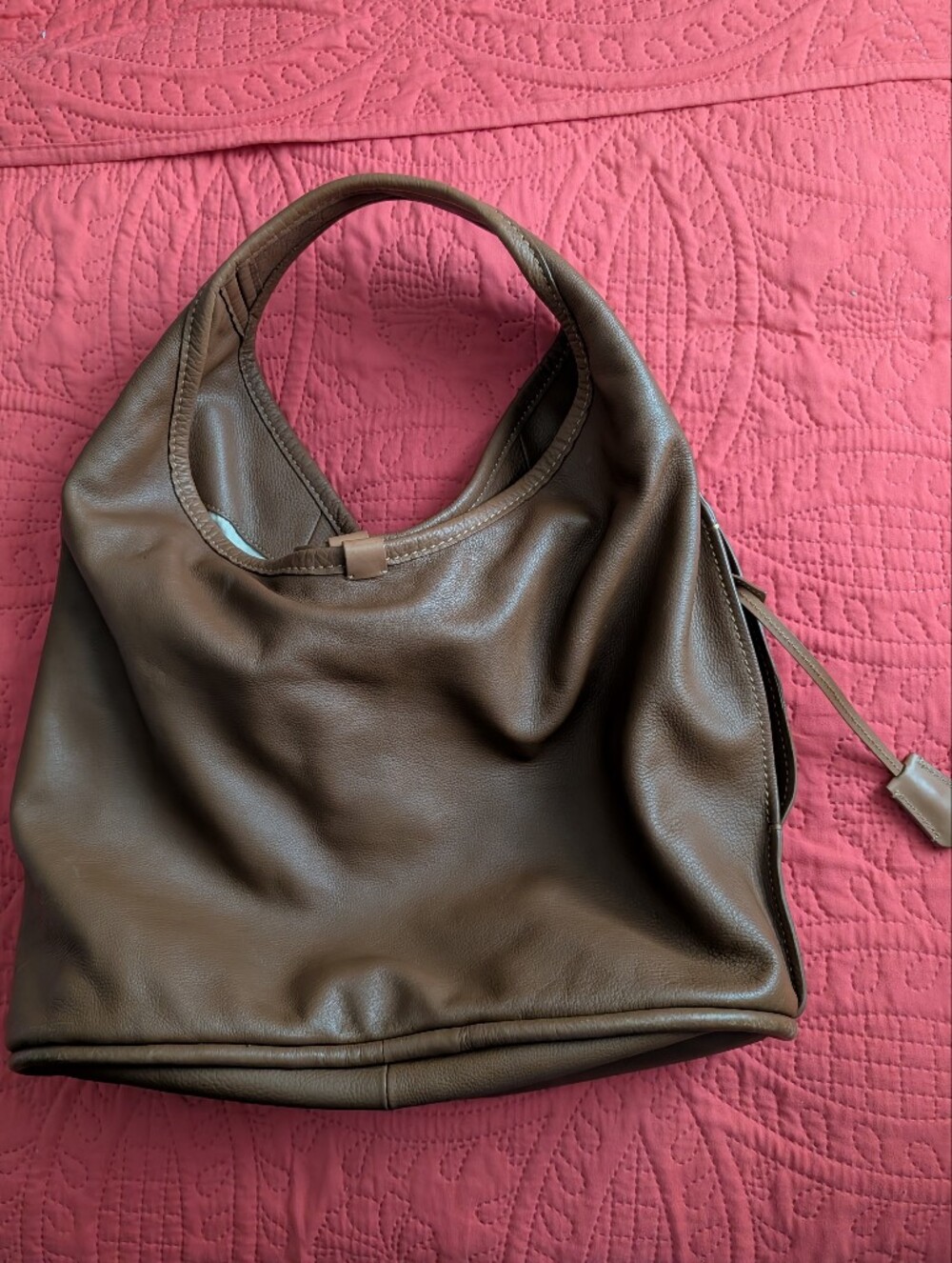 UGG Chocolate Brown Leather Slouch Hobo Bag